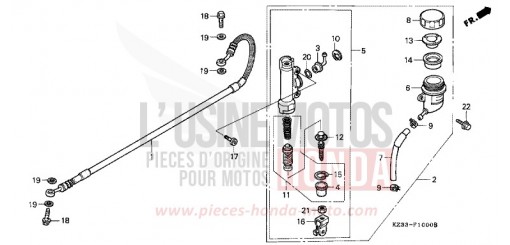 REAR BRAKE MASTER CYLINDER CR250RM de 1991